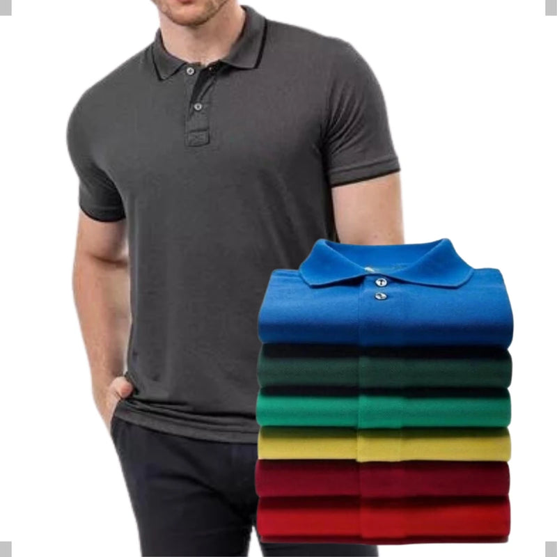 KIT 3 CAMISA GOLA POLO BASICA ALGODÃO PIQUET PLUS SIZE