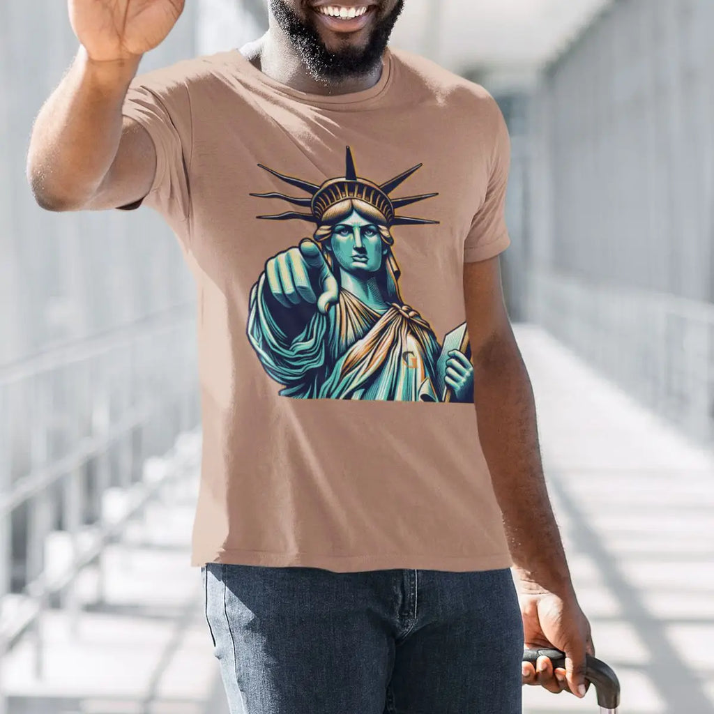 Basic Men's T-Shirt GuGi Statue Of Liberty New York 100% Premium Cotton Shirt CM01-507
