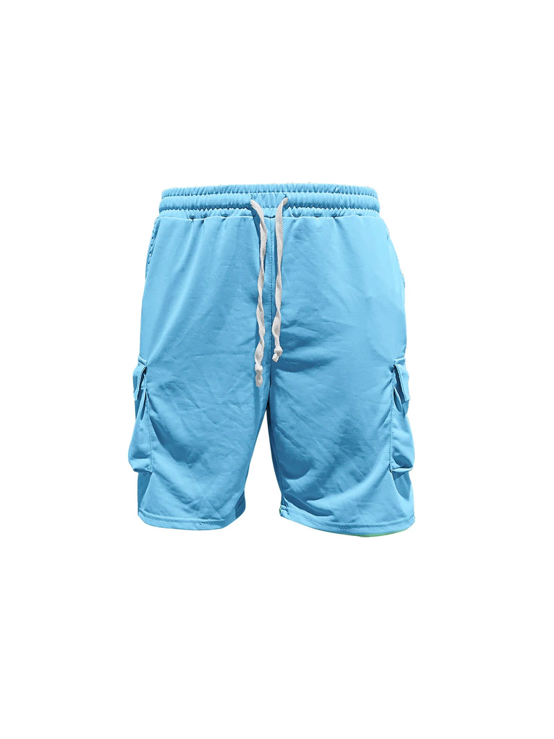 Conjunto gola redonda manga curta camiseta camisa shorts terno de duas peças solto tamanho grande gelo