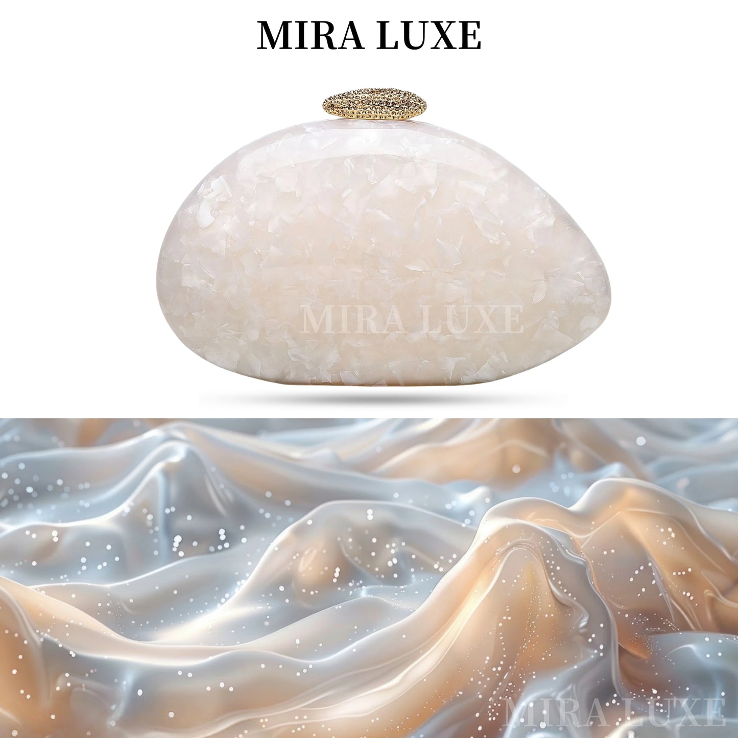 2025 Luxury Acrylic Lady Bag Fashion Personalized Party Evening Bag Single Shoulder Messenger Pearl Color Purse Women Clutch Bag