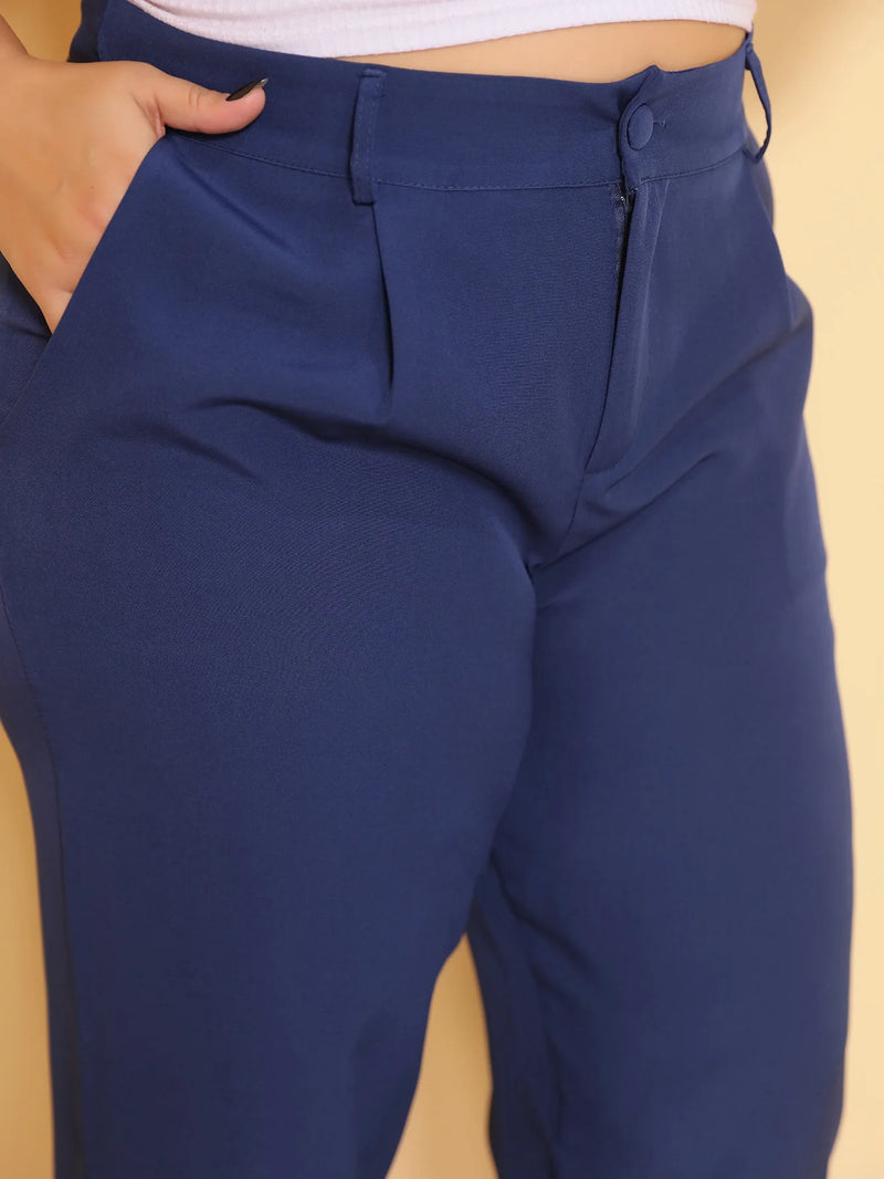 Women's Plus Size Casual Pants | Design with Side Pockets | Model with Button | Comfortable and Versatile