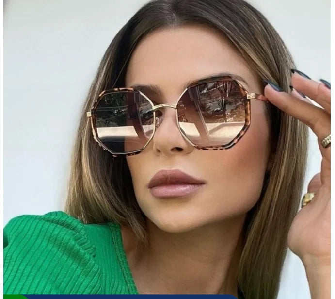 Óculos de sol octogonais de alta qualidade - Armação de acetato com proteção UV400