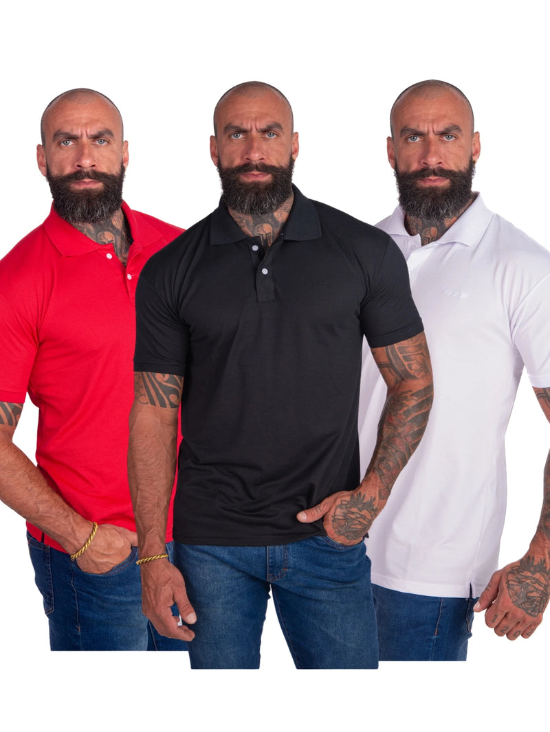 Kit 3 Men's Casual Polo Shirt