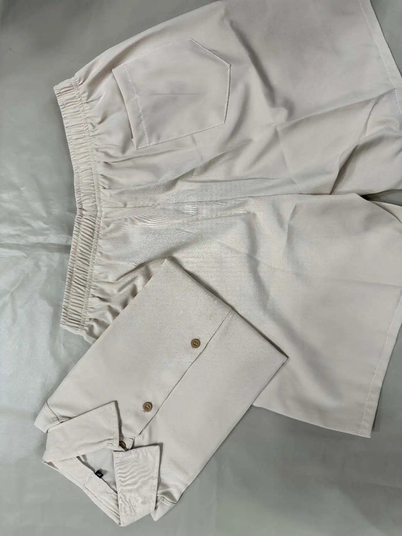 Solid Hawaiian Flower Shirt and Short Set Adult Men Viscose Fabric with Elastane