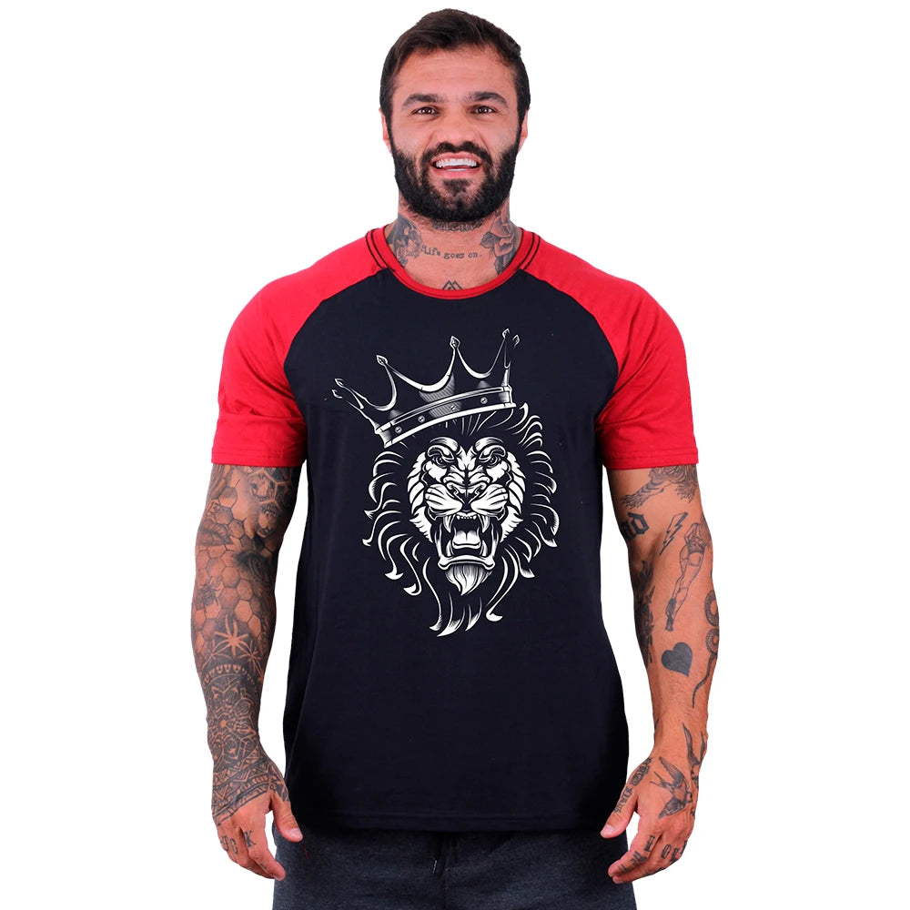 Camiseta Tradicional Masculina MXD Conceito Rei Leão Dia-a-Dia Musculação Lazer