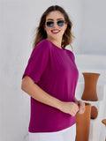 Blusa feminina básico manga curta tecido bem elástico moda plus size