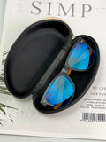 Case Estojo Caixinha Porta Oculos Com Ziper Preto