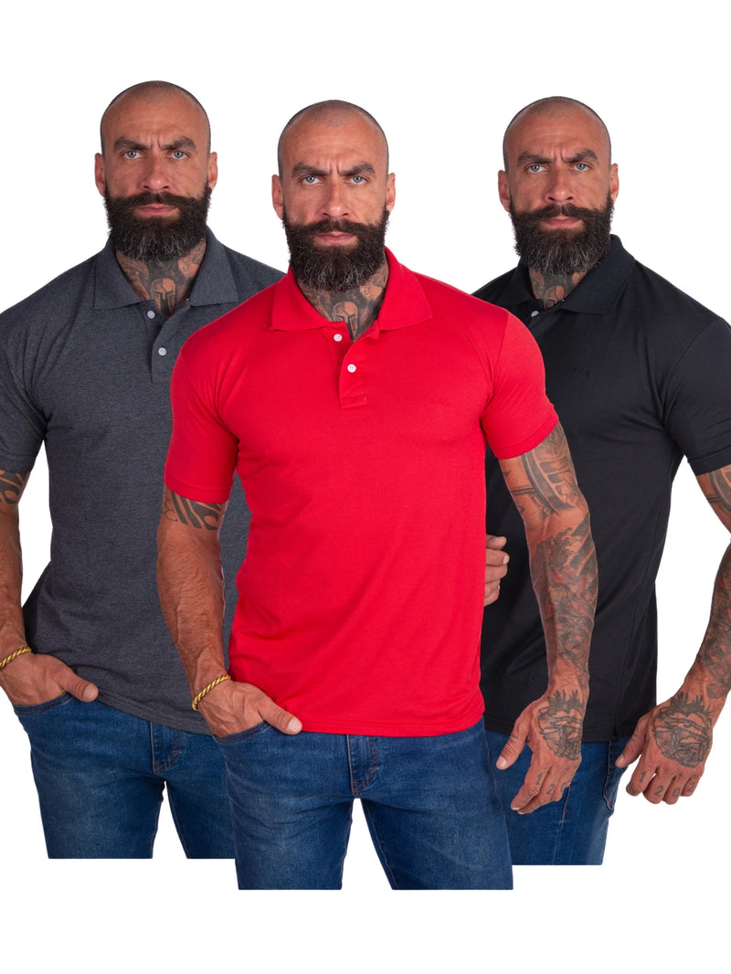 Kit 3 Men's Casual Polo Shirt