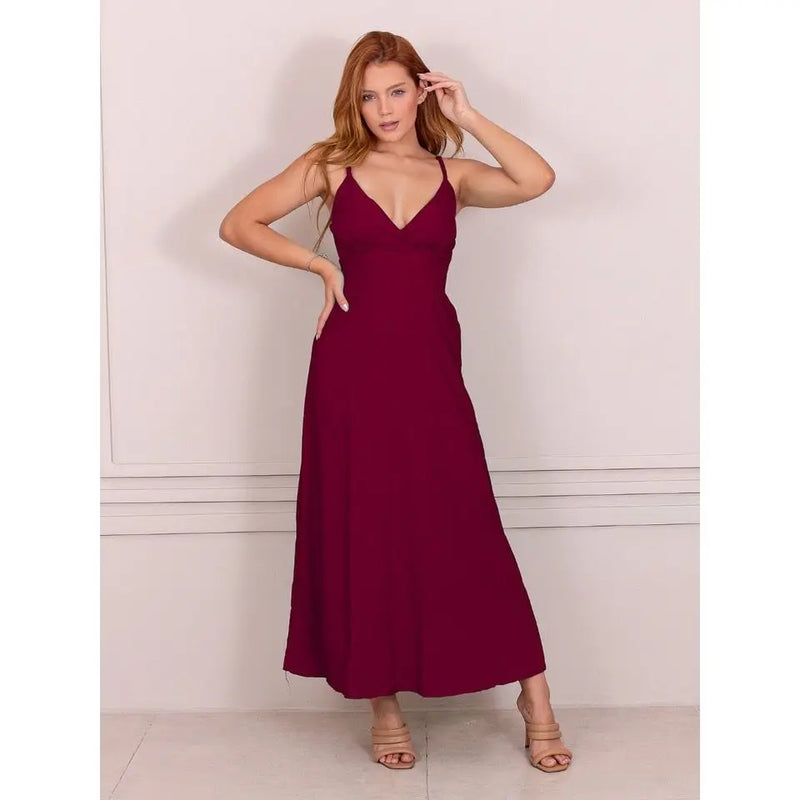 Vestido longo de festa de renda social elegante feminino