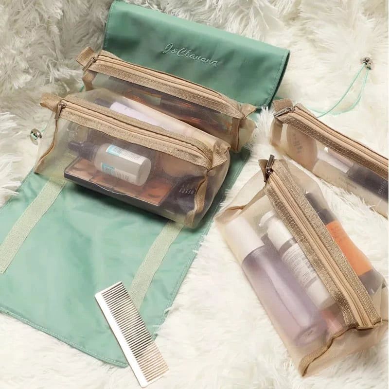 Bolsa Necessaire Estojo de Maquiagem Cosmético Viagem Compartimento Destacáveis Pratico