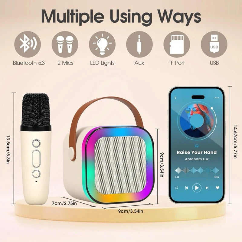 Mini -falante sem fio de karaokê com um alto -falante portátil de microfone de karaokê  com 1 microfone