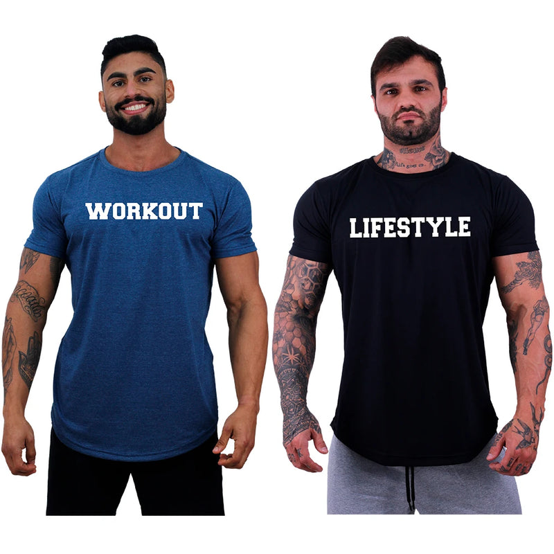 2 Kit Masculino Lonline Camisetas MXD Concept Fitness Fitness Casual Estampas