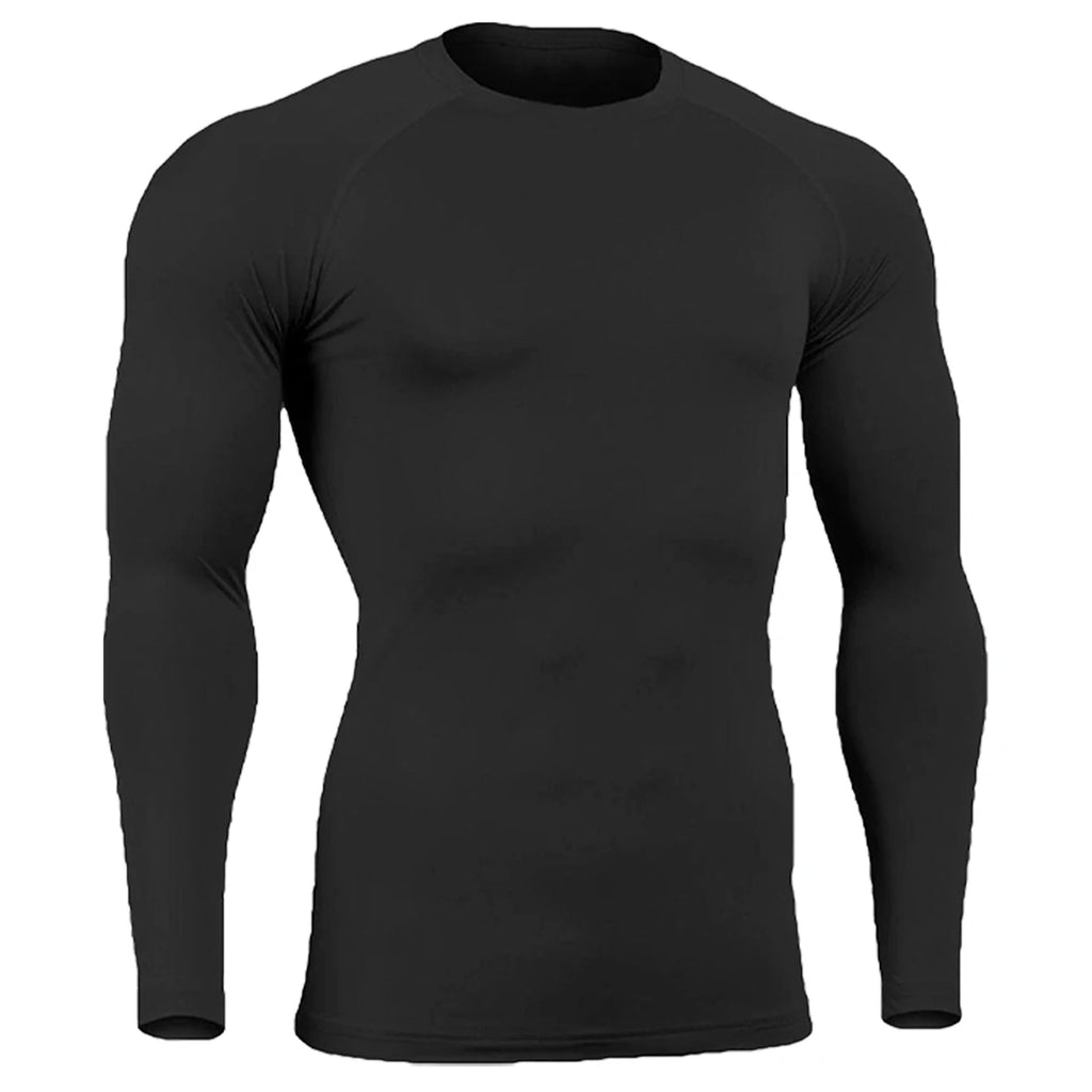 Thermal Blouse UV Protection Polyester Men's Second Skin Long Sleeve Smooth Soft Cold Casual Workout