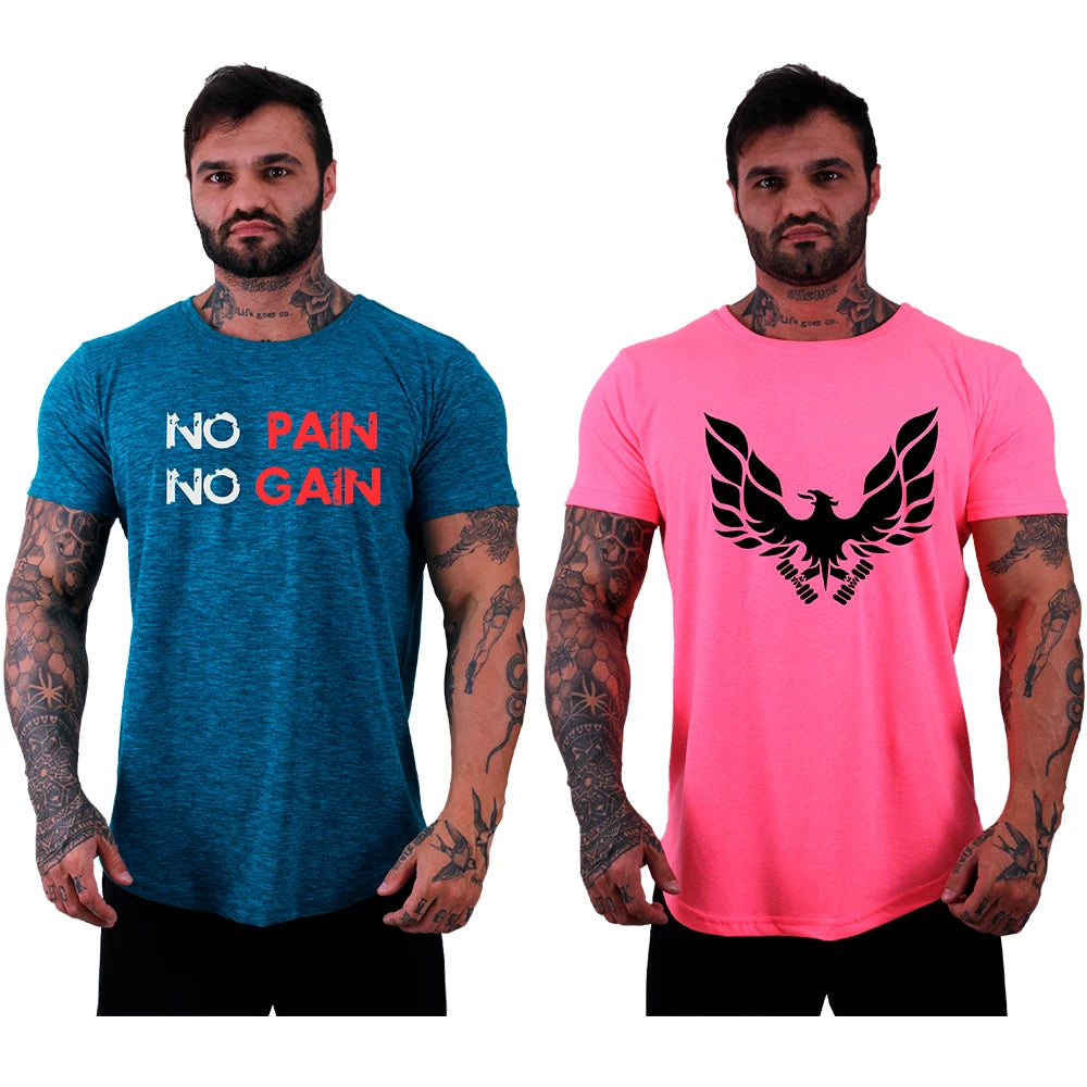 2 Kit Masculino Lonline Camisetas MXD Concept Fitness Fitness Casual Estampas