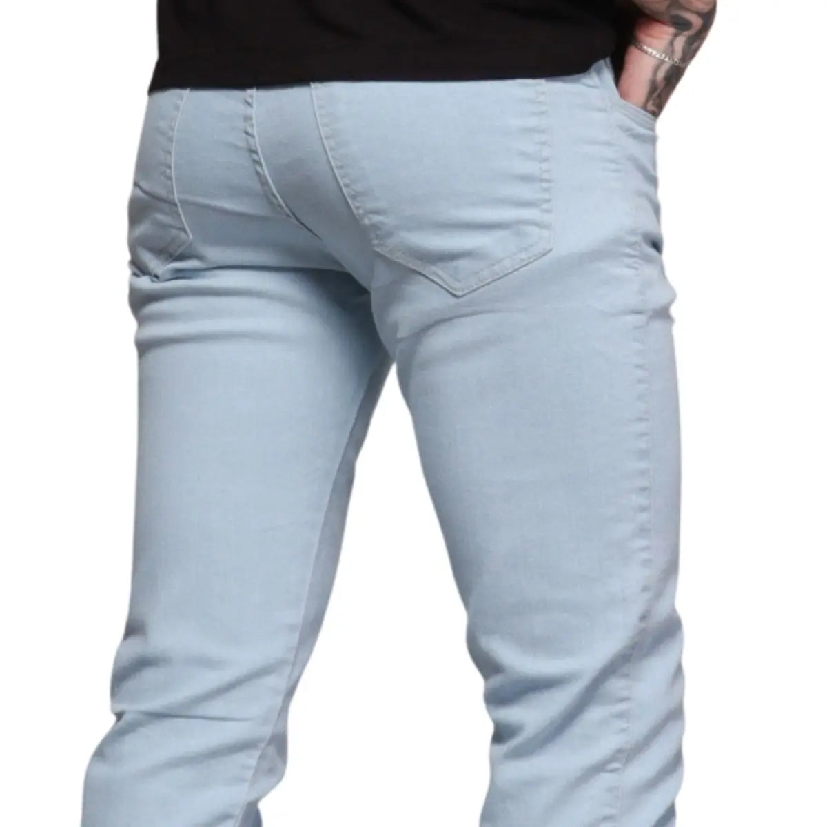 Calça Jeans Masculina Skinny Lavagem Clara Tendência Premium