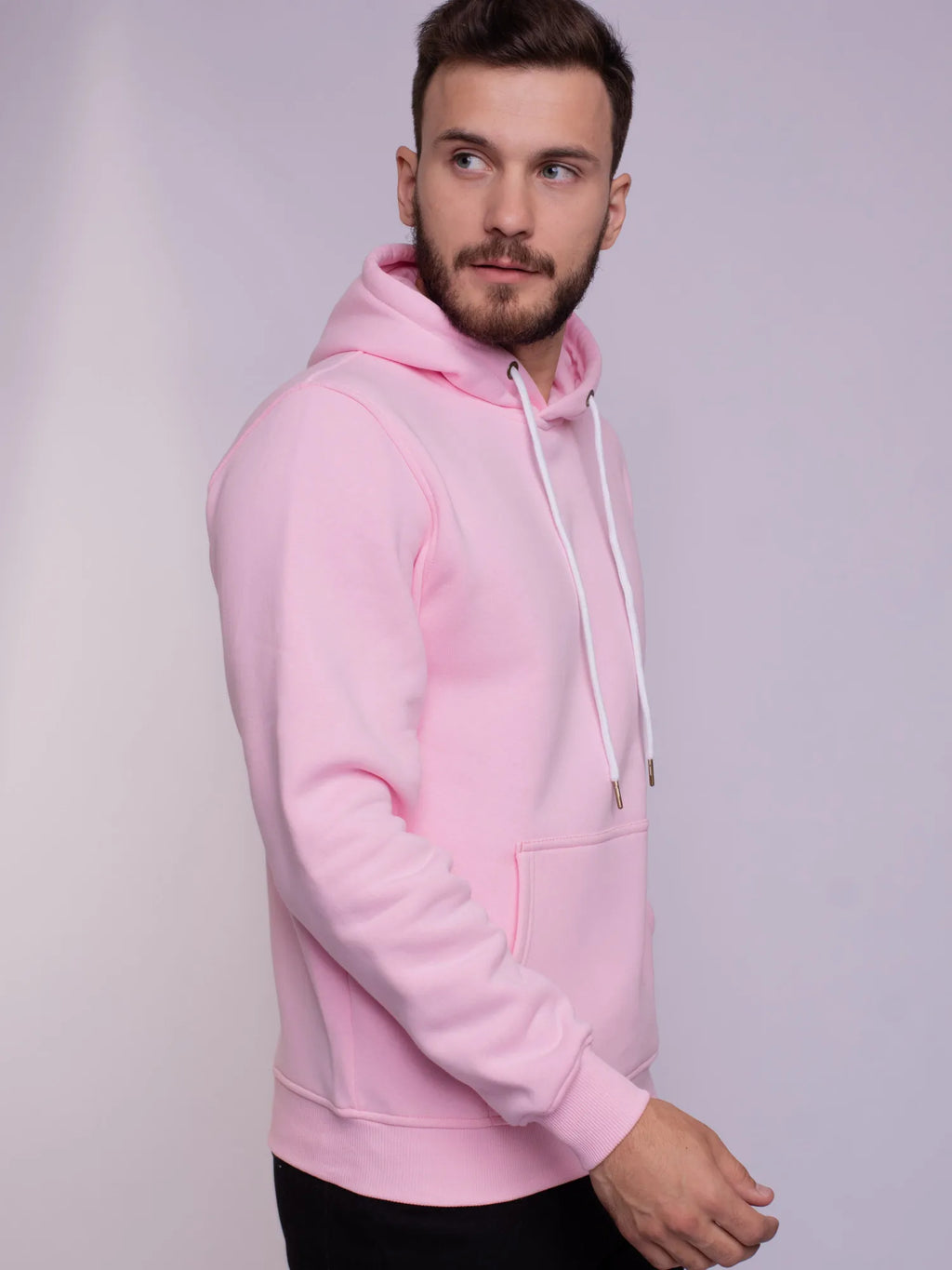 Moletom Masculino Rosa Com Capuz Blusa de Frio Adulto Inverno Promoção