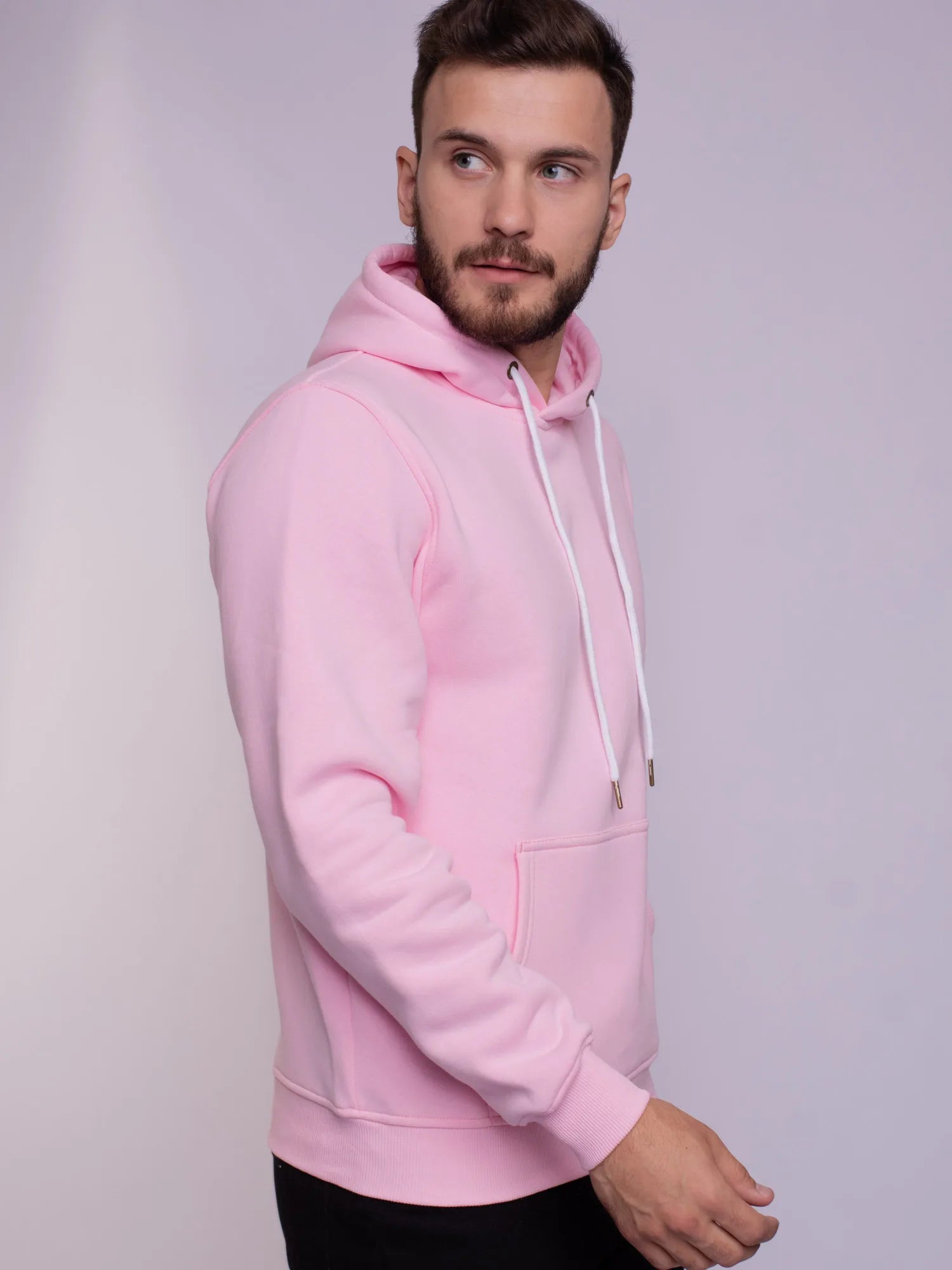 Moletom Masculino Rosa Com Capuz Blusa de Frio Adulto Inverno Promoção