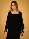 Long Sleeve Long Dress Flare Elastex Ciganinha Novelty