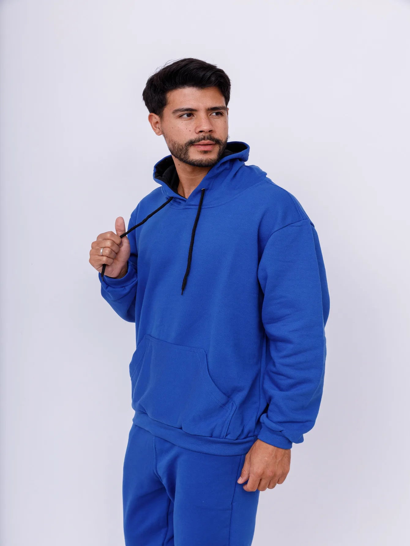 Men's Kangaroo Hooded Sweatshirt Royal Blue