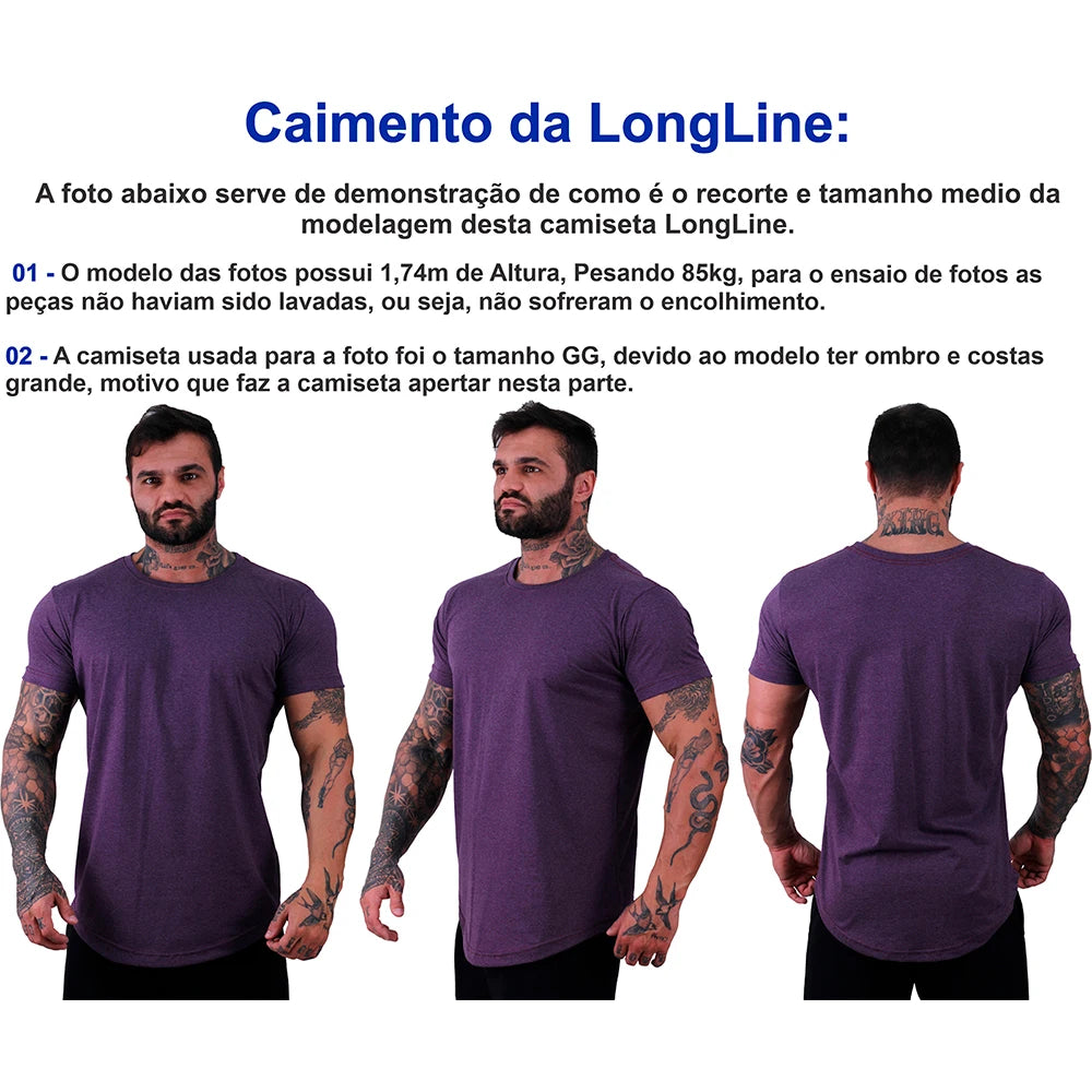 2 Kit Masculino Lonline Camisetas MXD Concept Fitness Fitness Casual Estampas