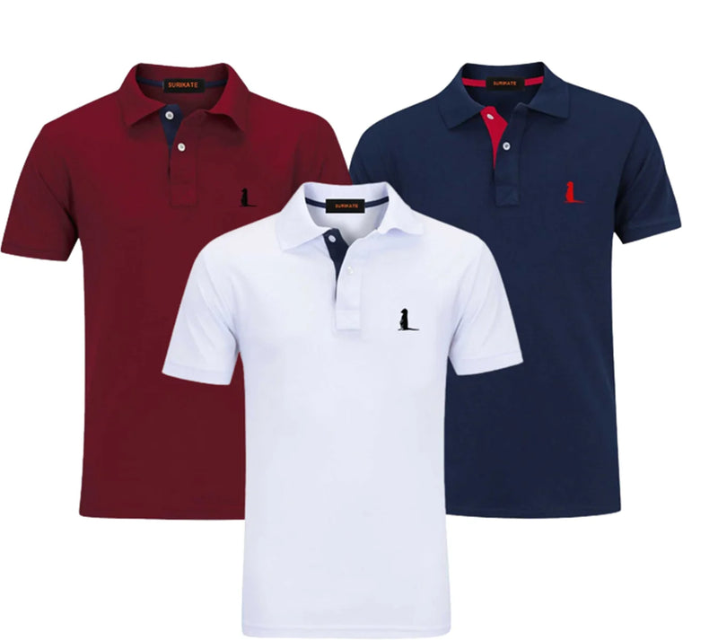 Kit 3 shirts polo collar T-shirt luxury blouse wholesale resale free shipping