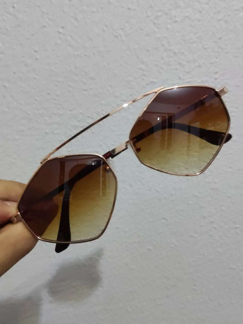 Women's Dark Sunglasses Hexagonal Summer American Diamond Fashion Wild Tendencia-Fast Delivery for All Brazil-