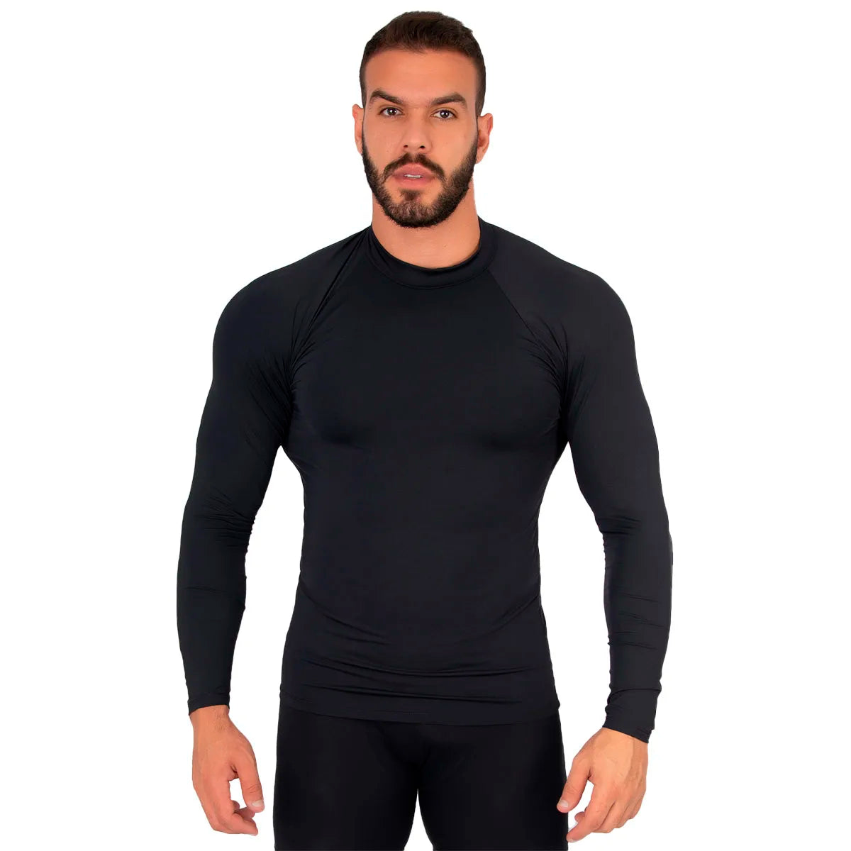 Thermal Blouse UV Protection Polyester Men's Second Skin Long Sleeve Smooth Soft Cold Casual Workout