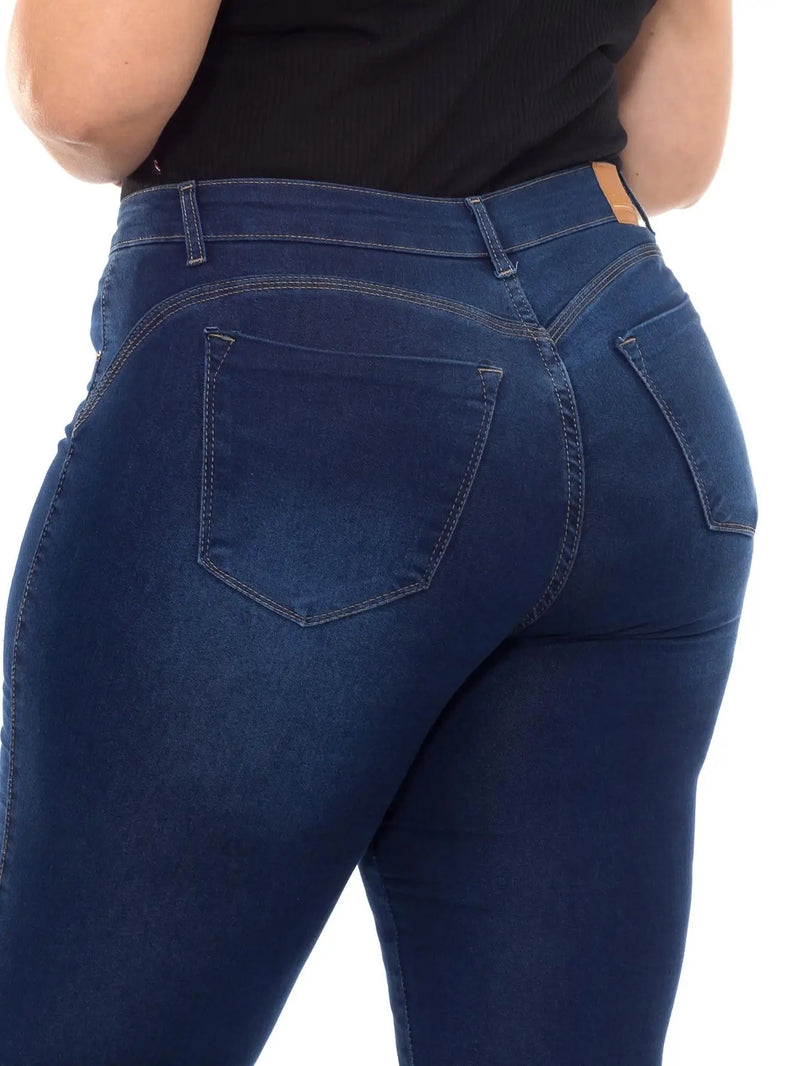 Calça Jeans Feminina Plus Size Cintura Alta Premium - CRAVO ROSE
