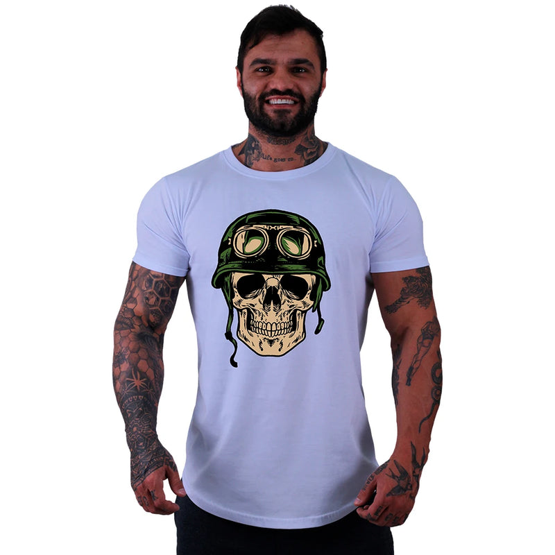 Men's Lonline MXD Concept Skull Military Bodywork Casual Leisure T-Shirt