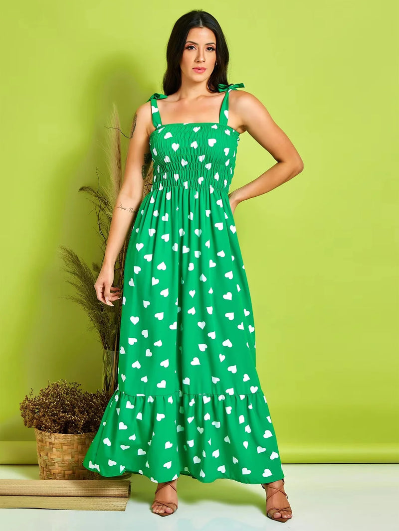 Vestido Longo de Alça coracao