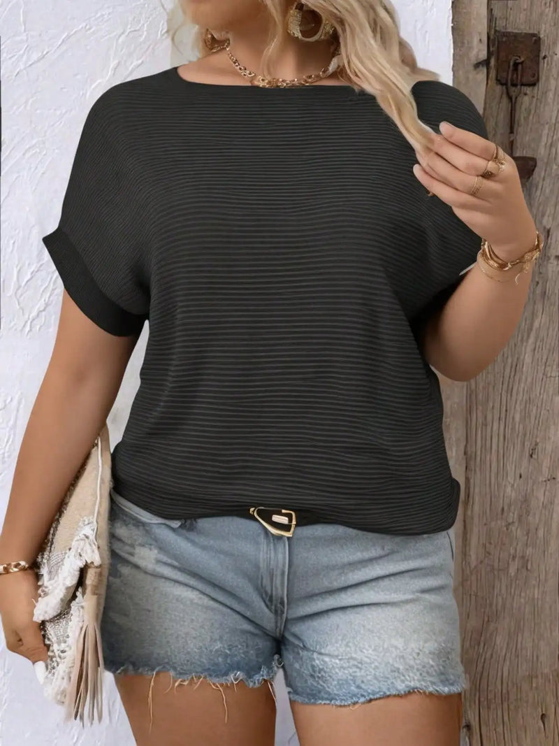 Women's Elegant Relax Summer Spring Trend Fresh Fabric Shirt Black Round collar Basic Comfortable Casual Fashion