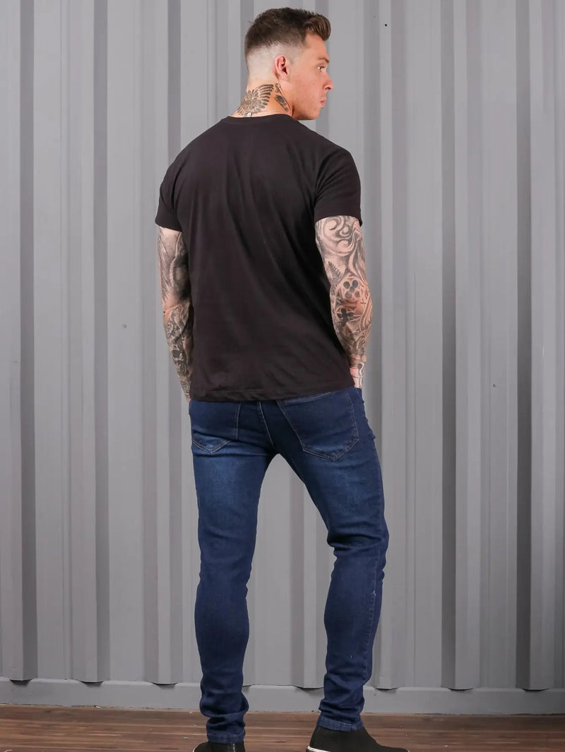 Calça Jeans Masculina Skinny Escura Premium Casual Line Modelo