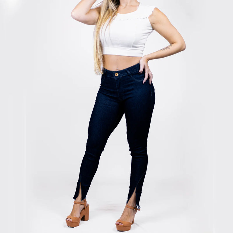 Women's Dark Jeans Lisa Skinny Casual/High Waist/Women's Clothing/Women's Jeans-Fast Shipping Brazil Delivery - CRAVO ROSE