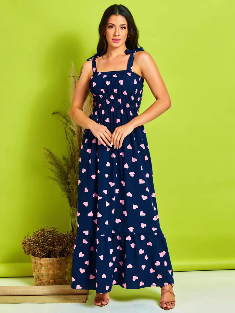 Vestido Longo de Alça coracao