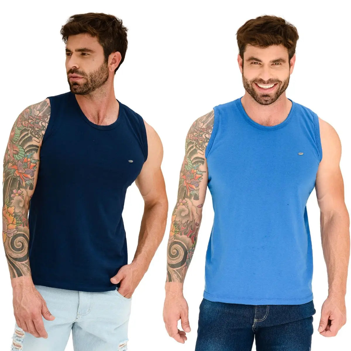 Kit de 2 Camisetas Regatas Masculina Mixed de Estilo Tradicional Verão