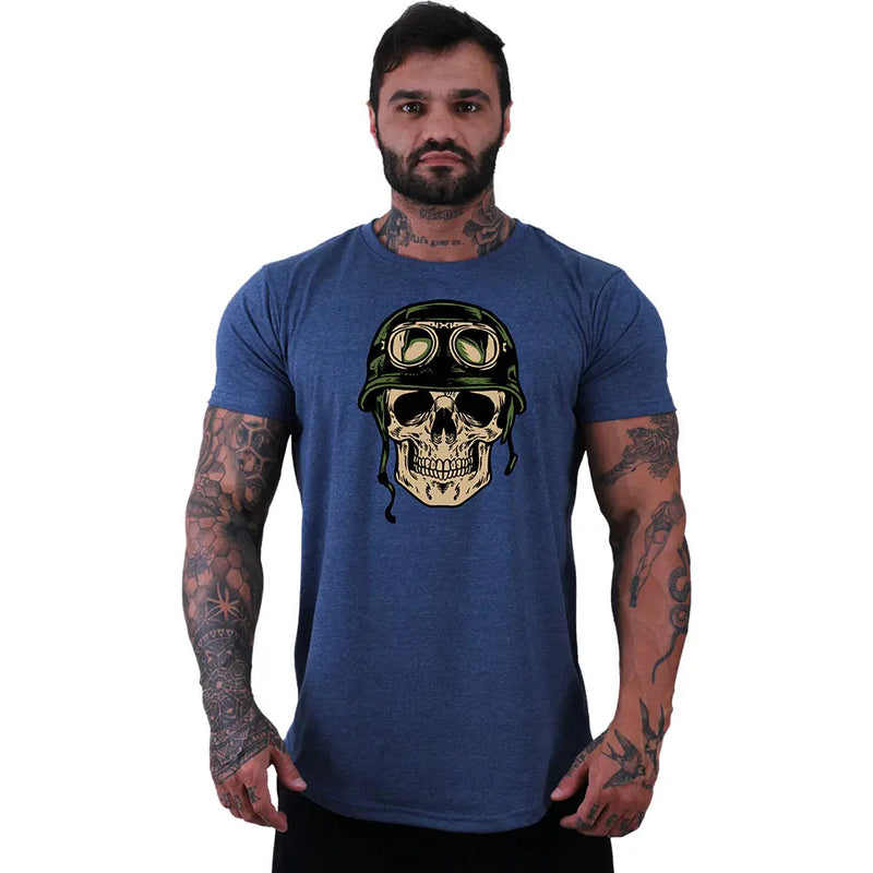 Men's Lonline MXD Concept Skull Military Bodywork Casual Leisure T-Shirt