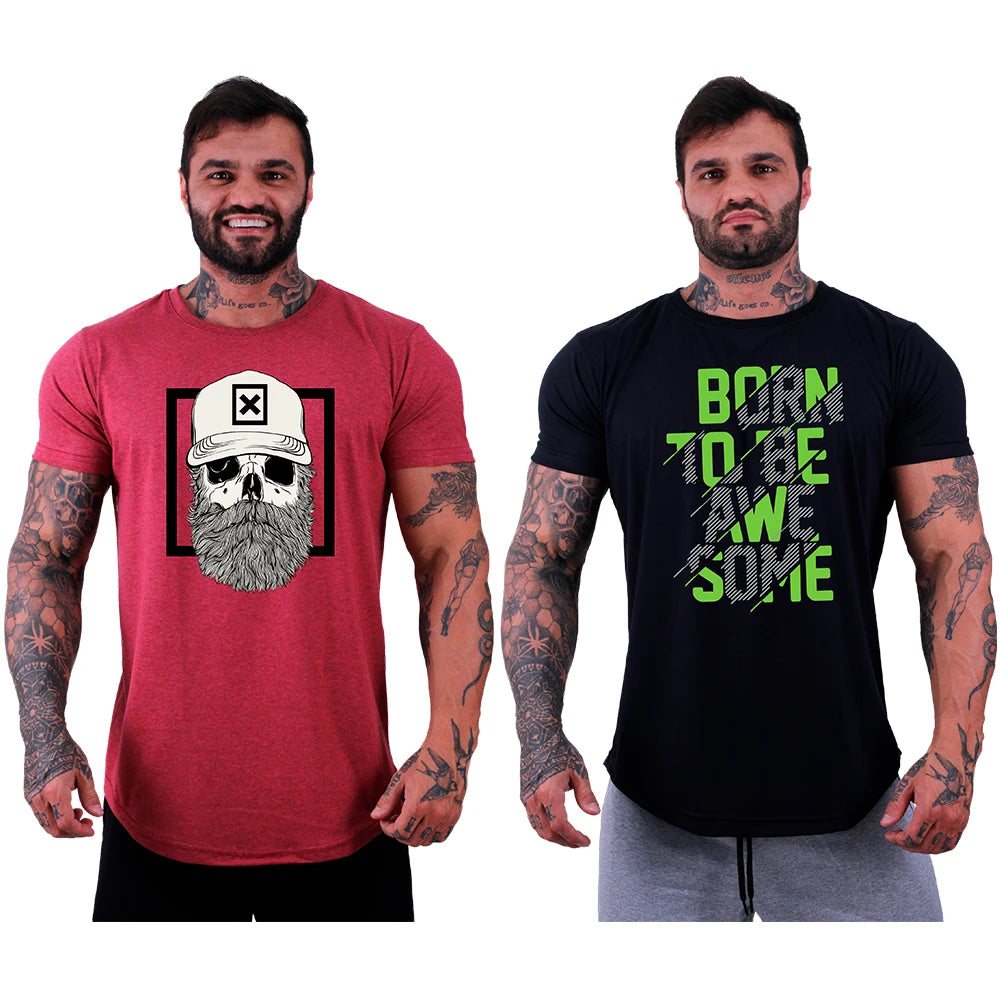 2 Kit Masculino Lonline Camisetas MXD Concept Fitness Fitness Casual Estampas