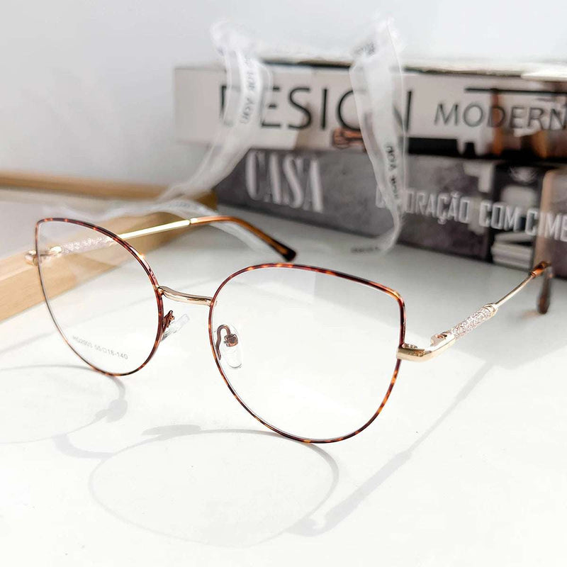 MELINDA FASHION 2003 Fashion Frame For Women Grade Metal Shiny Legs Glasses