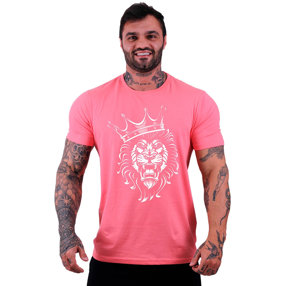 Camiseta Tradicional Masculina MXD Conceito Rei Leão Dia-a-Dia Musculação Lazer