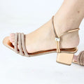 High Heel Sandals Thick Delicate Rhinestone Lightweight Soft And Comfortable Modern Elegant Elegant Summer Non-slip