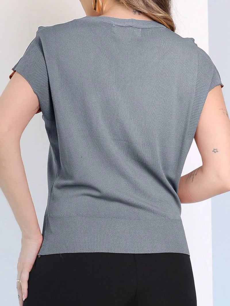 Women's T-shirt Elegant Casual Basic Summer Spring Fabric Comfortable Lightweight Short Sleeve Round-collar Blouse Versatile Style