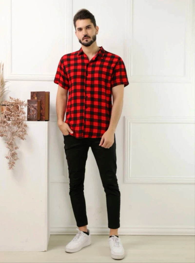 Men's Shirt Plaid Short Sleeve Slim Summer Style Casual Breathable Low Price