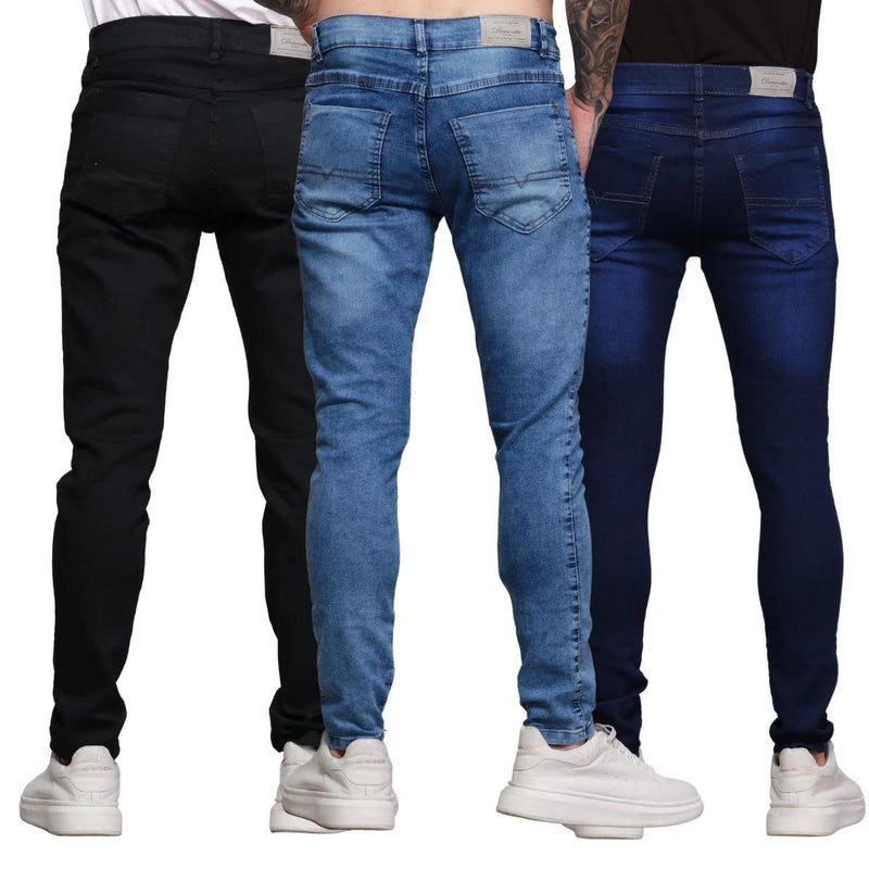 Kit 3 Calças Jeans Masculina Skinny Lycra Tendência Colors - CRAVO ROSE