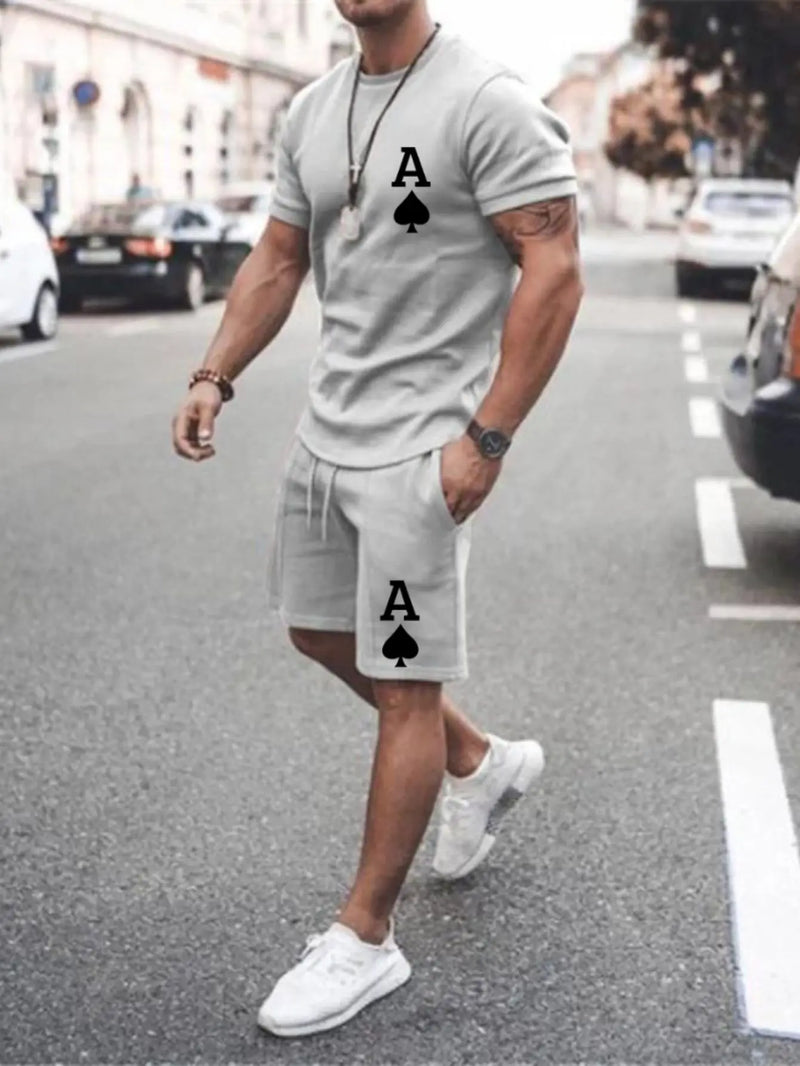 Conjunto Masculino Moderno e Leve Com Camiseta e Bermuda Espadilha