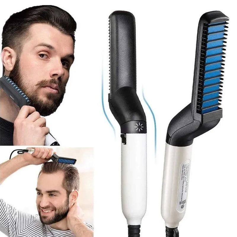Pente modelador de cabelo elétrico multifuncional masculino alisador de cabelo modelador de barba modelador de beleza/estilo masculino