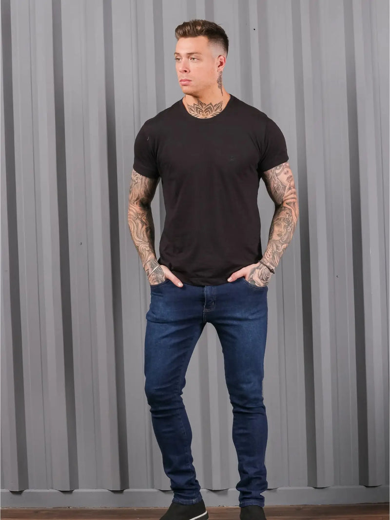 Calça Jeans Masculina Skinny Escura Premium Casual Line Modelo