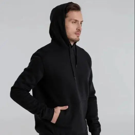 Moletom Masculino Preto Com Capuz Blusa de Frio Adulto Inverno Promoção