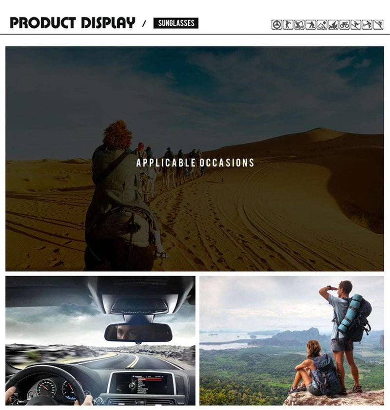 Classic Polarized Glasses for Men and Women, Square Sunglasses, Travel, Fishing, Cycling, Fashion