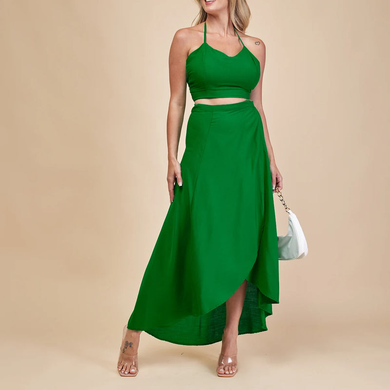 Women Fashion Set (Cropped And Skirt Envelope) For Beach