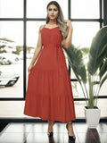 Women's Long Dress with Adjustable Strand, Elegant for Summer